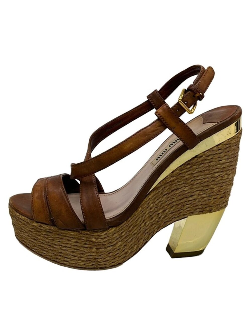 Miu Miu Sandals Brown Leather